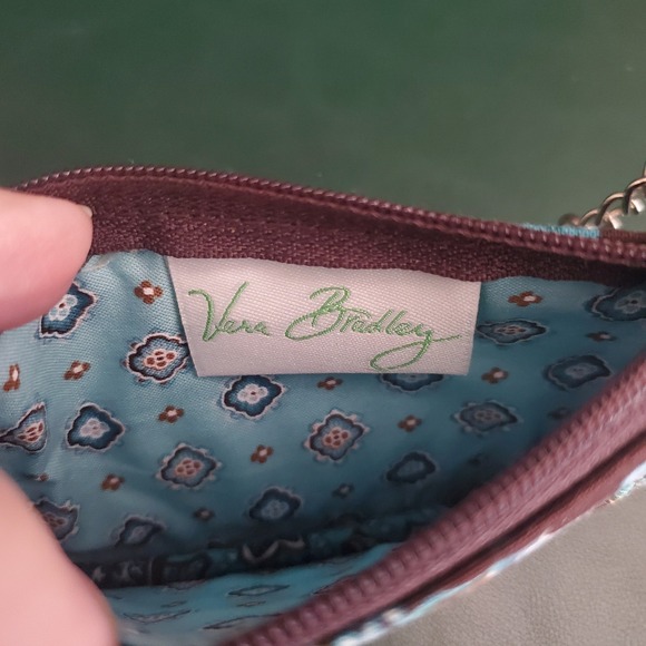 Vera Bradley Java Blue Clip Zip Fabric ID Zipper Pouch Coin Purse Key Case - Picture 8 of 8